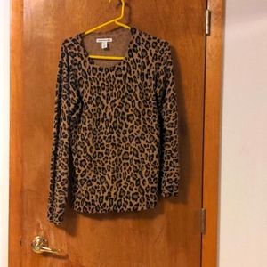 Leopard print thin sweater